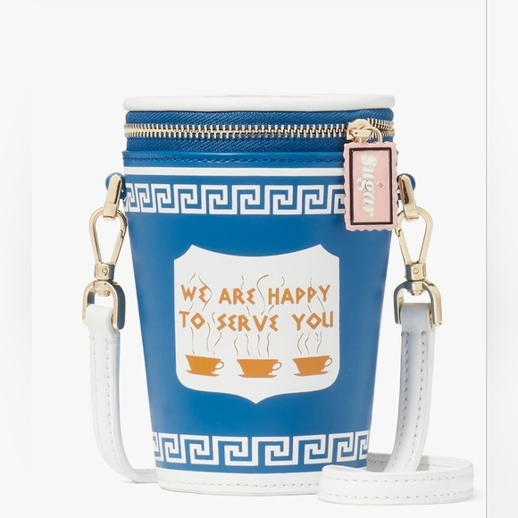 🔹️ Kate Spade🔹️ Collectable/ NOVELTY Coffee Break 3D Crossbody ✨️🩵 - Picture 1 of 5